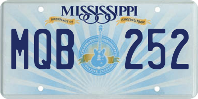 MS license plate MQB252