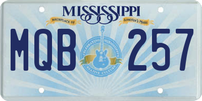 MS license plate MQB257