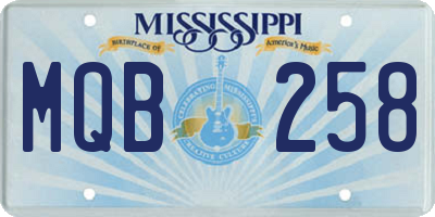 MS license plate MQB258