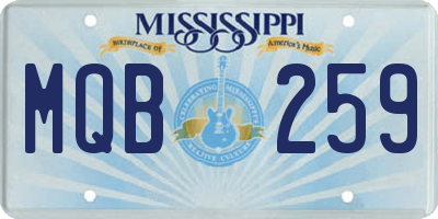 MS license plate MQB259