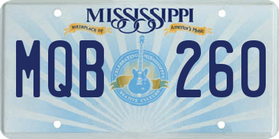 MS license plate MQB260