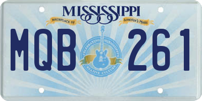 MS license plate MQB261