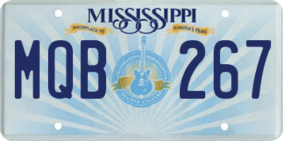 MS license plate MQB267