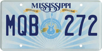 MS license plate MQB272