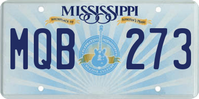 MS license plate MQB273
