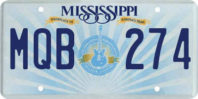 MS license plate MQB274