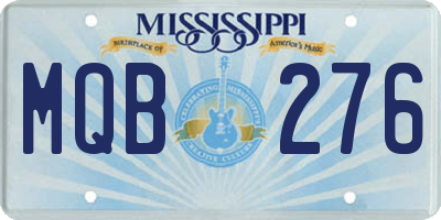 MS license plate MQB276