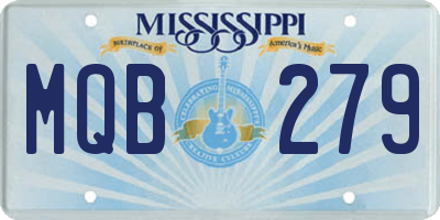 MS license plate MQB279