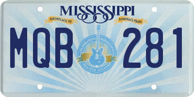 MS license plate MQB281