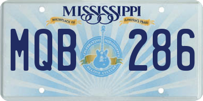 MS license plate MQB286
