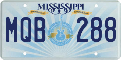 MS license plate MQB288
