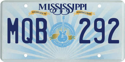 MS license plate MQB292