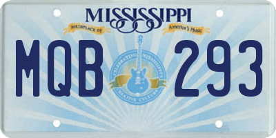 MS license plate MQB293