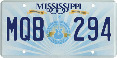 MS license plate MQB294