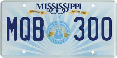 MS license plate MQB300