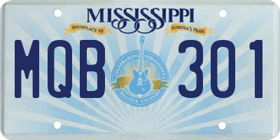 MS license plate MQB301