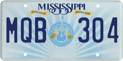 MS license plate MQB304