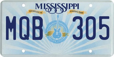 MS license plate MQB305