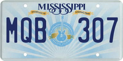 MS license plate MQB307