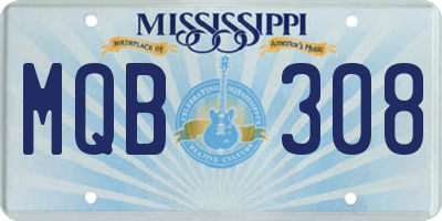 MS license plate MQB308