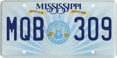 MS license plate MQB309