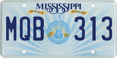 MS license plate MQB313