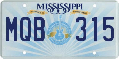 MS license plate MQB315