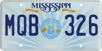 MS license plate MQB326