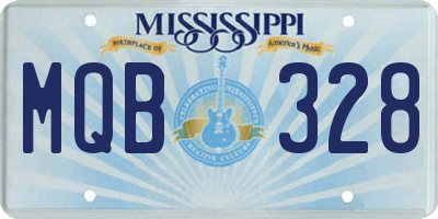 MS license plate MQB328
