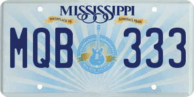 MS license plate MQB333