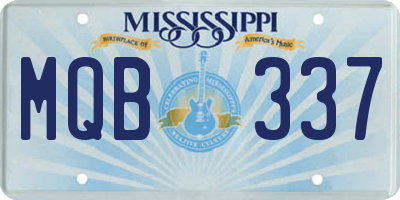 MS license plate MQB337