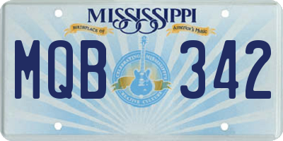MS license plate MQB342