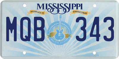 MS license plate MQB343