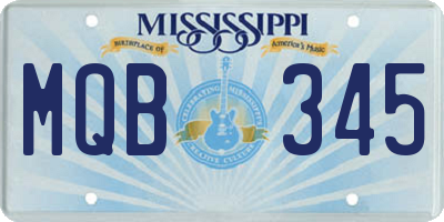MS license plate MQB345