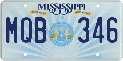 MS license plate MQB346