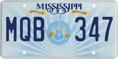MS license plate MQB347