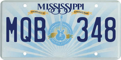 MS license plate MQB348