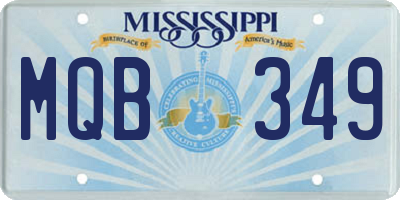 MS license plate MQB349