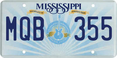 MS license plate MQB355