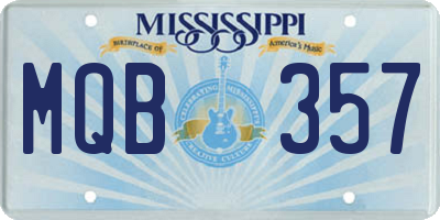MS license plate MQB357