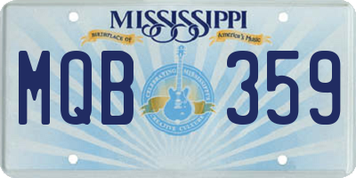MS license plate MQB359