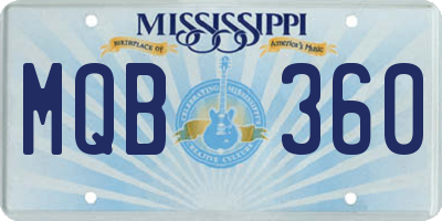 MS license plate MQB360