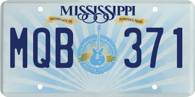 MS license plate MQB371