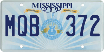 MS license plate MQB372