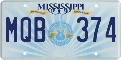 MS license plate MQB374
