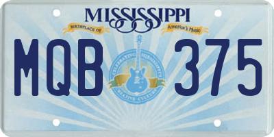 MS license plate MQB375