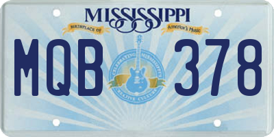 MS license plate MQB378