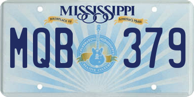 MS license plate MQB379