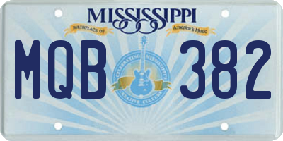 MS license plate MQB382