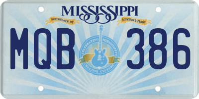 MS license plate MQB386
